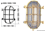 Переборочный светильник водонепроницаемый из полированной латуни OLD MARINA IP54 E27 220/240 В 77 Вт 195 x 262 мм, Osculati 32.203.40