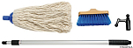 Набор для ухода за палубой: отпорный крюк, швабра, щетка с жесткой щетиной 75 - 130 см, Osculati 36.302.15