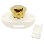 Goldenship GS72441 Полированная дверная защелка с пуговицами Белая
