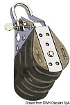 Трехшкивный блок на шарикоподшипниках из делрина с такелажной скобой Viadana 38 мм 230 - 950 кг 10 мм, Osculati 55.032.10