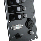 Панель бортового питания 3 переключателя, автоматы, разьём прикуривателя, заряд батарей AES.Co AES121416A