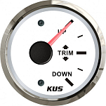 Указатель трима для подвесного мотора KUS WS KY09115 Ø52мм 12/24В IP67 0-190Ом UP-TRIM-DOWN белый/нержавейка