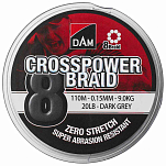 DAM 66590 Crosspower 8-Braid Плетеный 150 M Бесцветный Dark Grey 0.200 mm