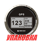 GPS-спидометр электронный, черный циферблат, нержавеющий ободок, выносная антенна, д. 85 мм, Marine Rocket (упаковка из 30 шт.) SMDGPS002BSMR_pkg_30