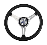 Рулевое колесо LYRA обод черный, спицы серебряные д. 370 мм Volanti Luisi VN137003-01