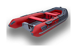 Лодка РИБ (RIB) STEL R-420, графит/красный, накладки на рундук и банки, защита киля, корпус серый СТЕЛ RIBST420_G/R_NZ