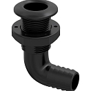 Разъем водосброса угловой с обратным клапаном под шланг 32 мм, черный SeaFlo SFTH2125002V