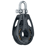 Harken 3231 75 Mm Шкив Черный  Black / Silver