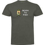Kruskis CA65500338K150 Футболка с коротким рукавом Born To Fish Зеленый Dark Army Green L