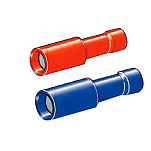 Forniture nautiche italiane 3939788 1-2.5 mm2 Женский цилиндрический изолированный торцевой колпачок Золотистый Blue / Red
