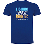 Kruskis CA65500305C080 Футболка с коротким рукавом Fishing Solves Голубой Royal Blue L