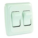 Jr products 342-12015 Двойной клавишный выключатель Зеленый White