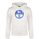 Купить North sails 691223-0101-XL Толстовка с капюшоном Basic Logo Белая White XL 7ft.ru в интернет магазине Семь Футов