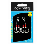Explorer tackle EXACT30 Coast Twin Вспомогательный крючок Белая Grey 3/0 