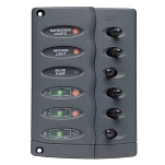 Bep marine BEPCSP6-PTC Contour ПТК предохранители 6 Переключатели Авто Перезагрузить Электрический Панель Black