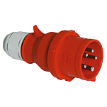 Вилка фазоинвертор с разгрузкой натяжения кабеля Bals 227 400 В 32 А 5 полюсов IP44  Quick-Connect красная
