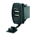 Forniture nautiche italiane 3939371 PVC Крышка Двойной USB-штекер Черный Black
