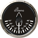 Купить Индикатор положения пера руля Wema IRR-5-BS 110621 0-180Ом 12/24В Ø62мм чёрный циферблат с хромированным кольцом 7ft.ru в интернет магазине Семь Футов