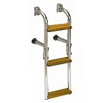 Forniture nautiche italiane 3030205 Нержавеющая сталь/дерево 5 Ступенчатая лестница Silver / Brown 130 x 27 cm 