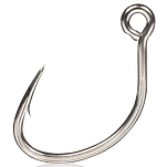 Mustad 10850UN-TS-5/0-5U Однобородный крючок с бородкой Ruthless In-Line Серебристый Titan Steel 5/0