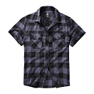 Купить Brandit 4032-28-S Рубашка с коротким рукавом Check Голубой Black / Grey S 7ft.ru в интернет магазине Семь Футов