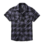 Brandit 4032-28-S Рубашка с коротким рукавом Check Голубой Black / Grey S