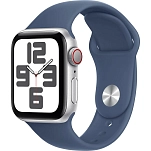 Apple MXGG3QL/A  Watch SE GPS + Cellular 40mm Sport Band Серебристый Silver Aluminium / Denim M-L