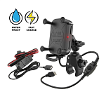 Крепление для телефона RAM MOUNTS Tough-Charge с беспроводной зарядкой, струбцина Tough-Claw, шар 25  RAM-B-400-A-UN12W-V7M-1