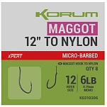 Korum K0310206 крючок с бородкой Xpert Maggot  Black Nickel 12