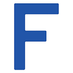 Регистрационная буква "F" из самоклеящейся ткани Bainbridge SL300BUF 300 мм синяя