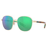 Costa 06S4005-40050155 Зеркальные поляризованные солнцезащитные очки Egret Shiny Gold Green Mirror 580G/CAT2