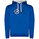 Kruskis SU1067010501C077 Толстовка с капюшоном Up And Down Two-Colour Голубой Royal Blue / White S