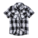 Brandit 4032-46-XXL Рубашка с коротким рукавом Check Белая White / Black 2XL