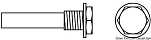 Цинковый анод-цилиндр резьбовой для теплообменника мотора Nanni/Mercedes Ø10x26мм резьба 16x1,5мм с латунной головкой, Osculati 43.229.04