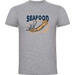 Kruskis CA65500358C068 Футболка с коротким рукавом Seafood Squid Серый Heather Grey L