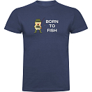 Купить Kruskis CA65500586K150 Футболка с коротким рукавом Born To Fish Голубой Denim Blue 2XL 7ft.ru в интернет магазине Семь Футов