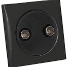 Double TV-socket, black, 14.490.11