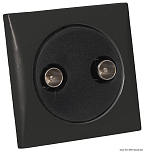 Double TV-socket, black, 14.490.11