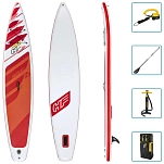 Bestway 93117 Надувной комплект для падлбординга Hydro-Force Fastblast Tech 12´6´´ White / Red 130x60x30 381 cm
