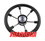 Рулевое колесо LEADER PLAST черный обод серебряные спицы д. 330 мм (упаковка из 6 шт.) Volanti Luisi VN8330-01_pkg_6