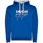 Kruskis SU1067010501K043 Толстовка с капюшоном Shut up And Fish Two-Colour Голубой Royal Blue / White S