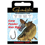 Gamakatsu 140306-01200-00018-00 Booklet Carp Hair 3310Б Палатка Крюк 0.180 Mm Черный Bronze 12 