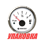 Указатель уровня топлива Marine Rocket FLM0002WSMR_pkg_30 12/24В 0-190Ом Ø56мм вырез Ø52мм с подсветкой белый-серебристый (упаковка из 30шт.)