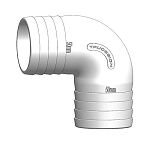 Trudesign 1804033 Aquavalve 90° Двойной разъем  White 25 mm