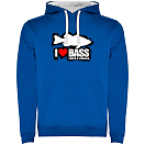 Купить Kruskis SU1067020501K037 Толстовка с капюшоном I Love Bass Two-Colour Голубой Royal Blue / White M 7ft.ru в интернет магазине Семь Футов
