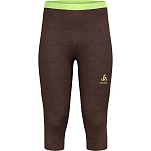 Odlo 112222-30914-XL 3/4 базовые штаны The Performance Wool 150 Коричневый Fudge Melange / Shadow Lime XL