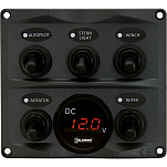 Talamex 14576008 Панель переключателей с датчиком напряжения 12/24V Черный Anthracite