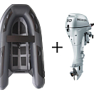 SEATEC Комплект надувной лодки RAB Pro Adventure 270 + HONDA BF 10 / черный