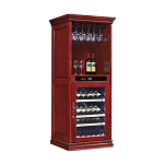 Винный шкаф отдельностоящий с зоной сервировки Libhof Noblest NF-43 Red Wine 750х680х1830мм на 43 бутылки из американского дуба "красное вино" с белой подсветкой