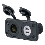 Marinco 12VCOMBO SeaLink Deluxe Dual USB Charger And 12V Receptacle Черный Black